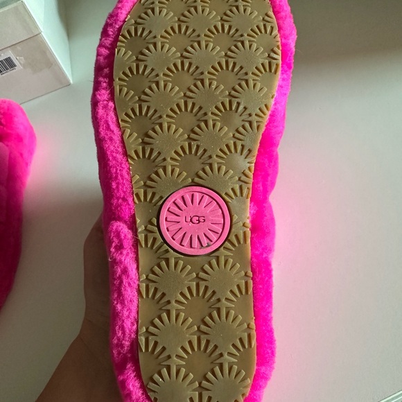 UGG Women's Fluffy Pink Slippers - Picture 3 of 7